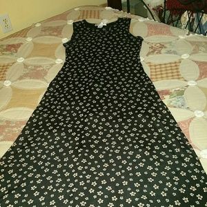 Black Dress With Delicate Flowers & Pink Sparkles